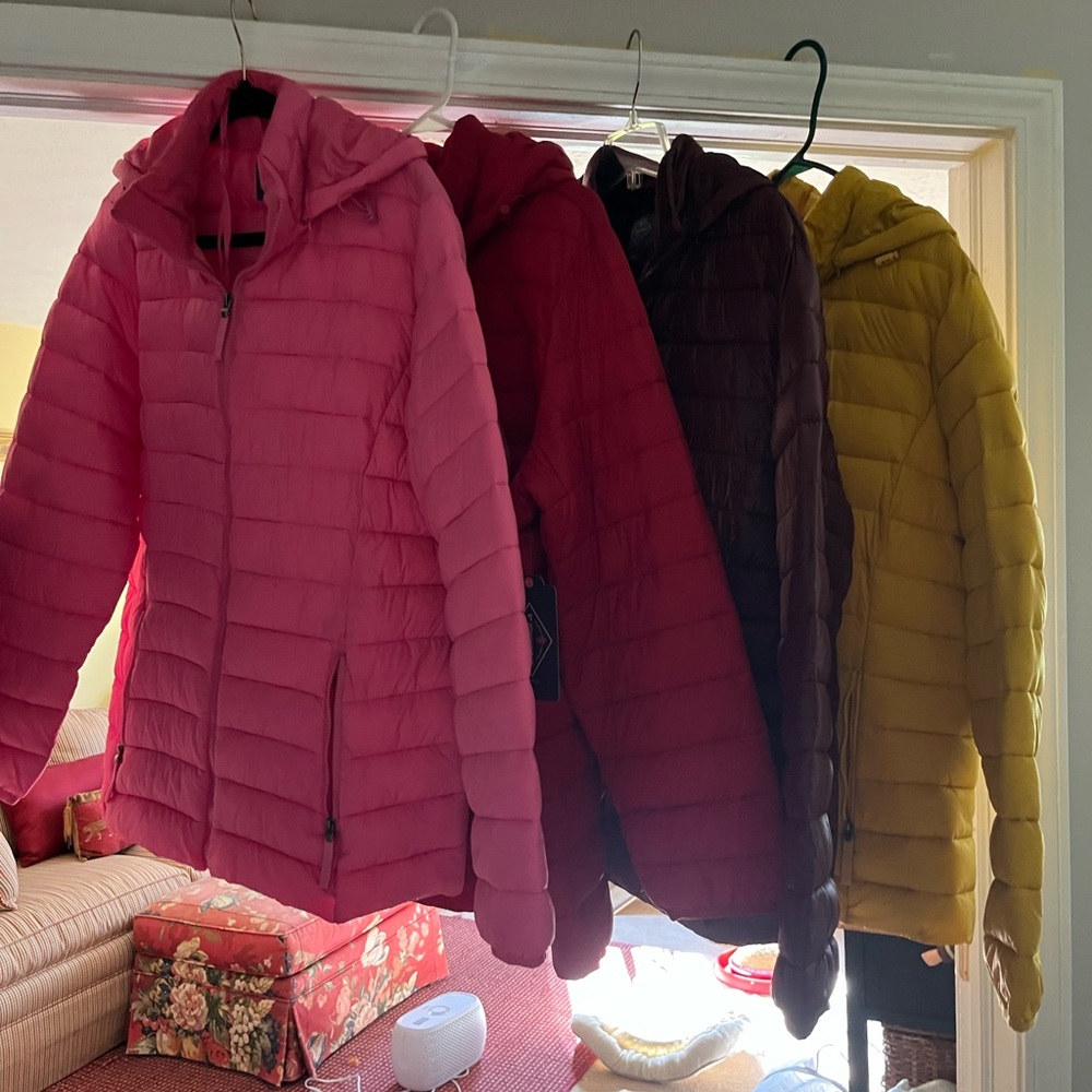 St. John's Bay Women's Puffer Jackets - Pink, Red, Brown, Yellow